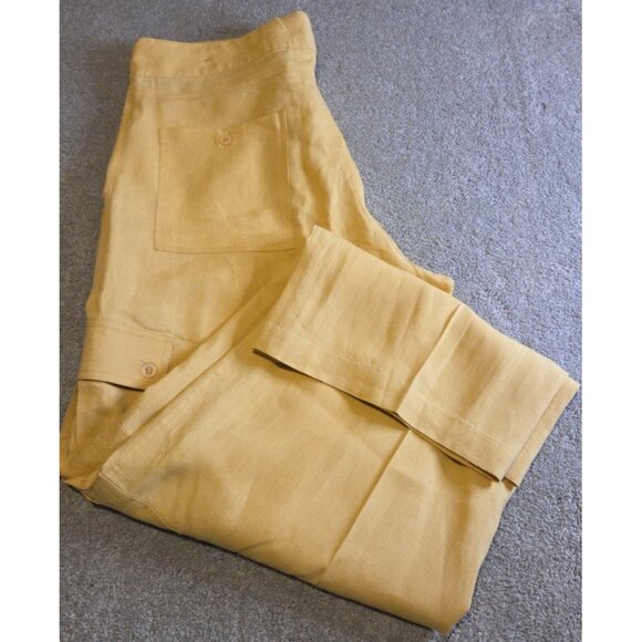 TriBeCa  Men 100% Linen Draw String Cargo 32 "36x31" Actual See Photos High Rise - Picture 1 of 12